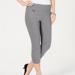 Gray Alfani Tummy-Control Pull-On Capri Pants